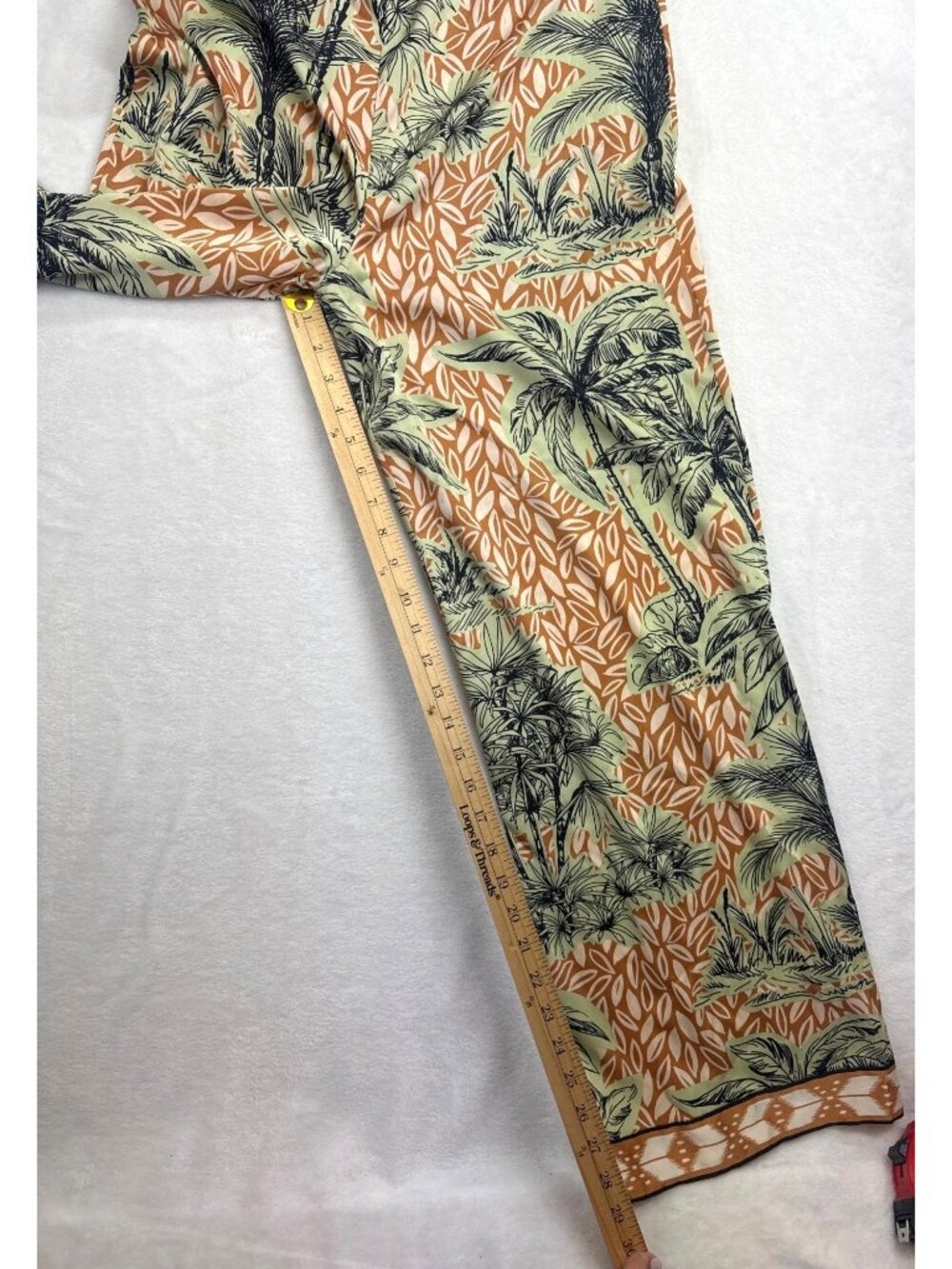 Rachel Zoe Wide Leg Palazzo Pants Women's M Tropical Palm Tree Resortwear - Picture 7 of 10
